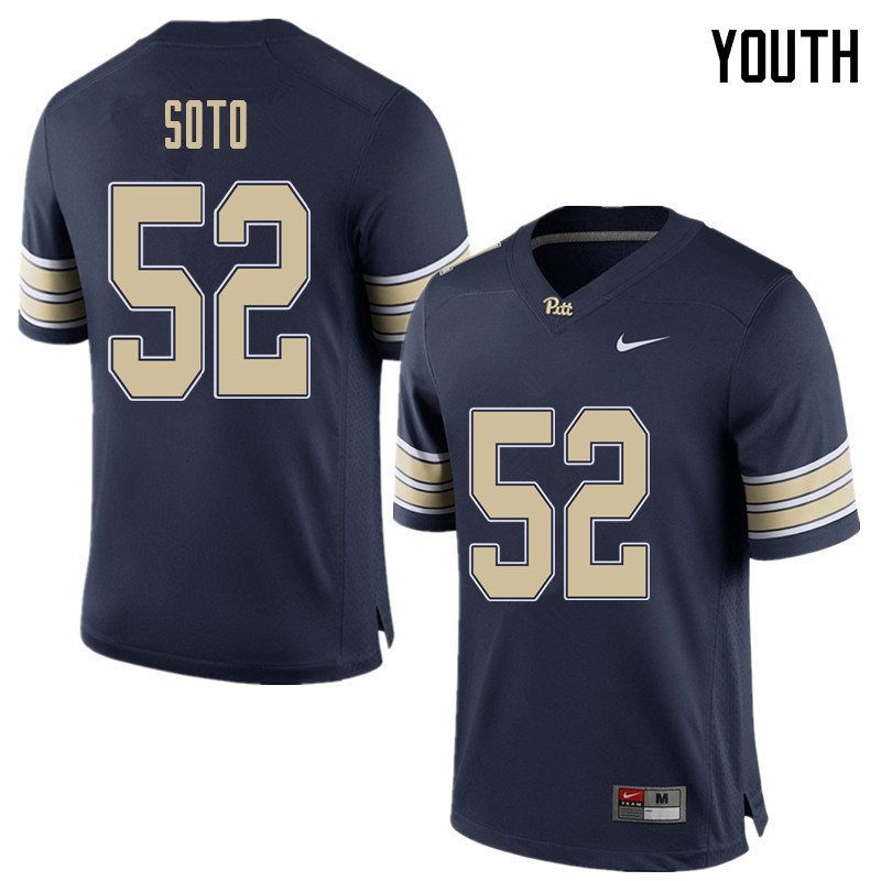 Youth #52 Shakir Soto Pittsburgh Panthers College Football Jerseys Sale-Home Blue